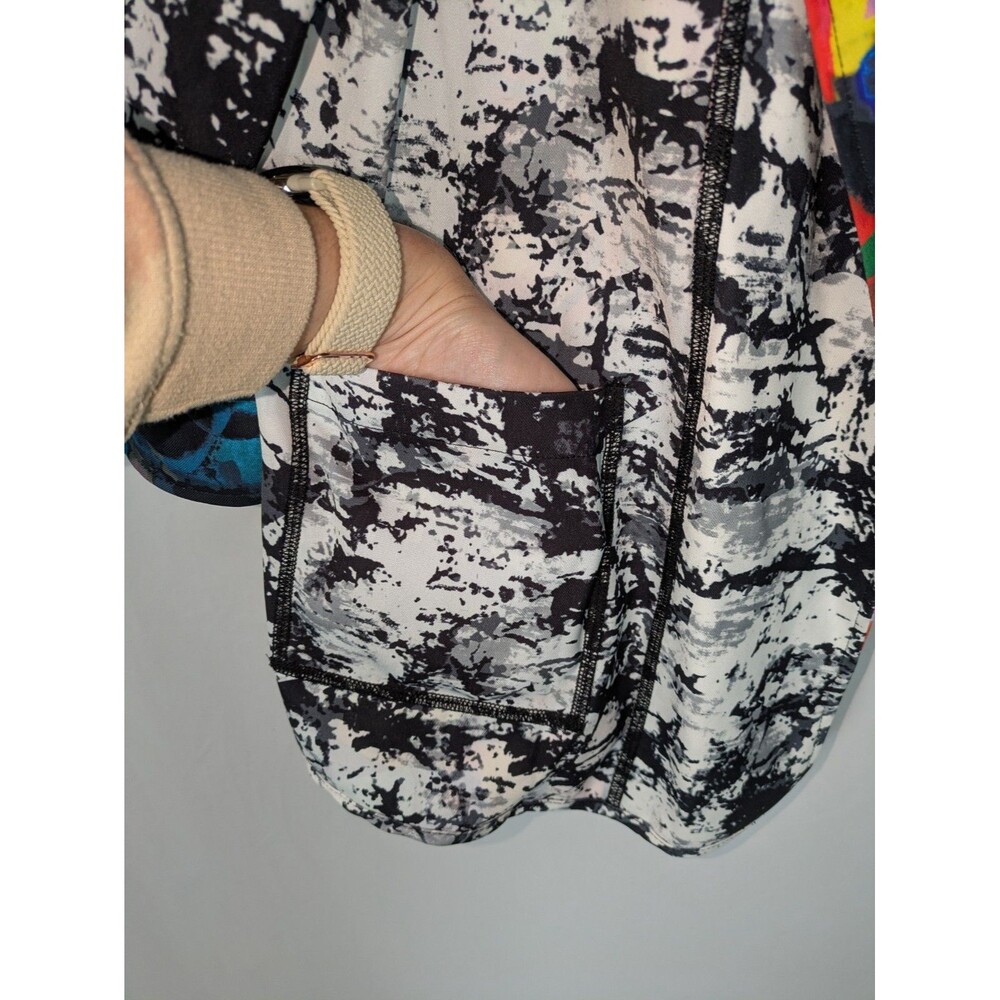 Ali Miles Jacket L Women's Reversible Abstract Open Front Wearable Art Artsy - Picture 9 of 12